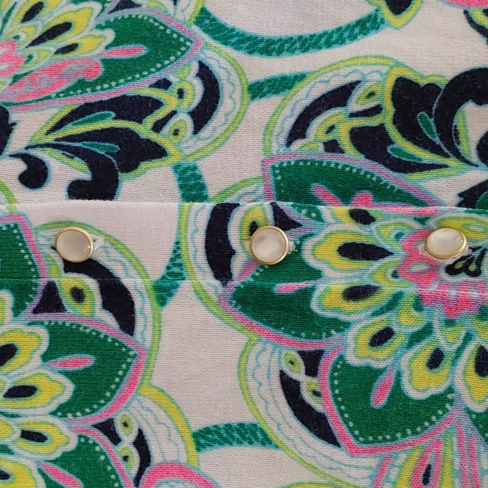 Talbots Short Sleeve Button Front Floral V-Neck Cardigan Size M - Picture 4 of 6